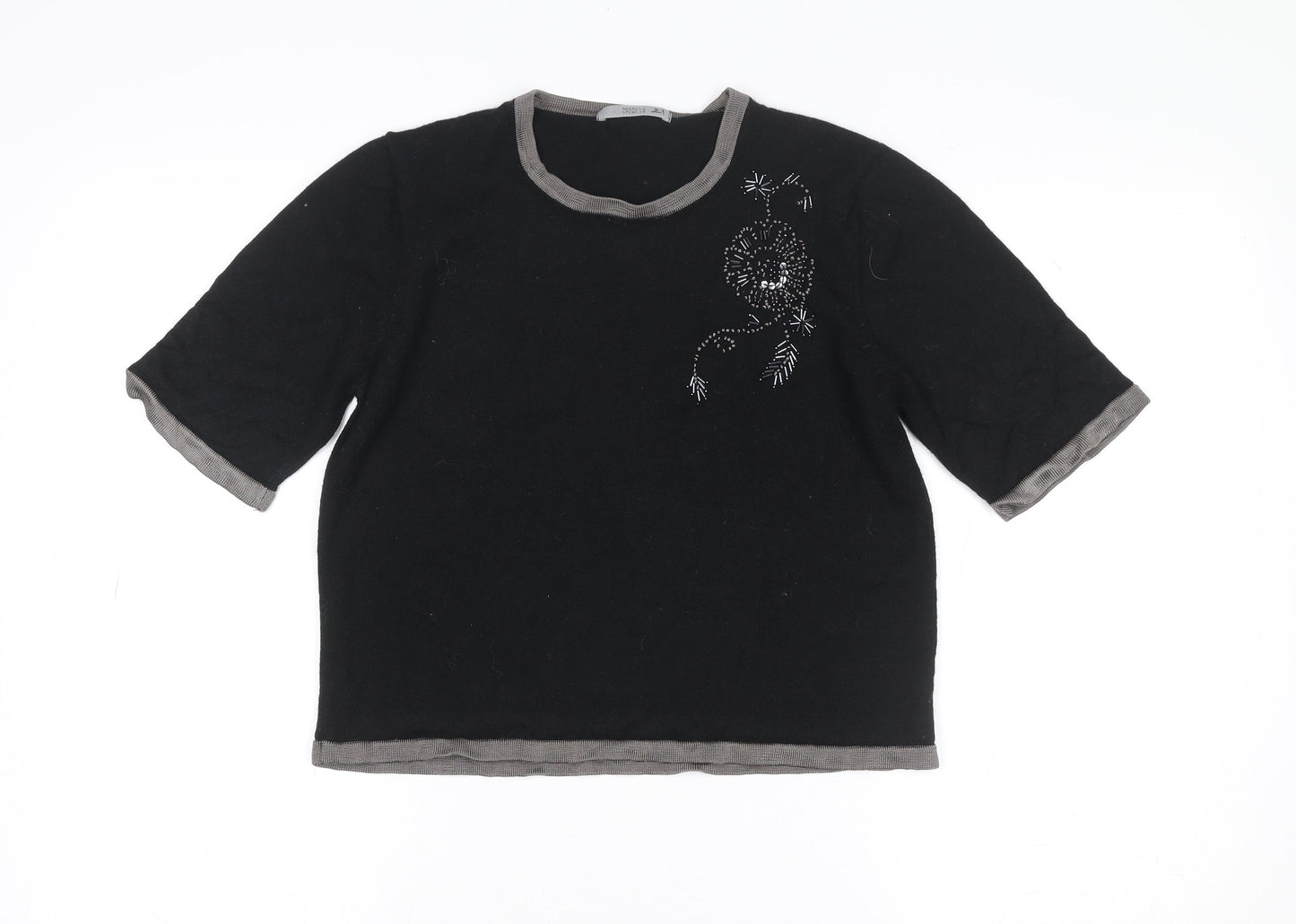 Womens UK Size 12 Marks and Spencer Black Basic T-Shirt