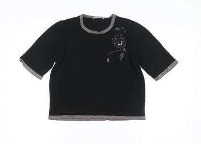 Womens UK Size 12 Marks and Spencer Black Basic T-Shirt