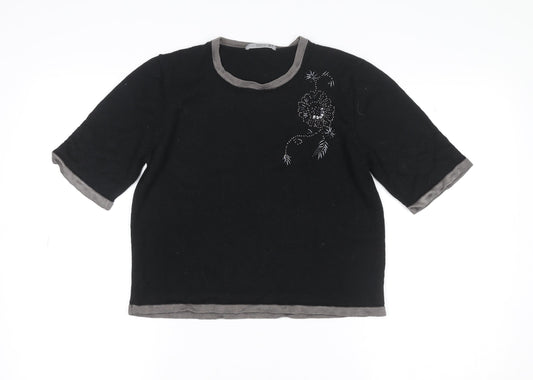 Womens UK Size 12 Marks and Spencer Black Basic T-Shirt