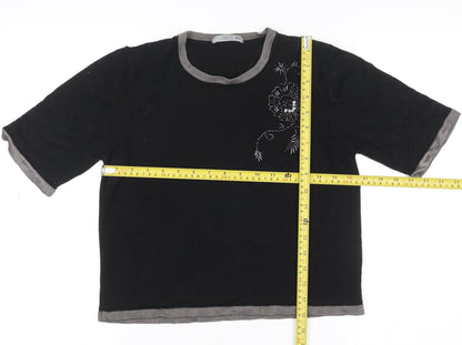 Womens UK Size 12 Marks and Spencer Black Basic T-Shirt