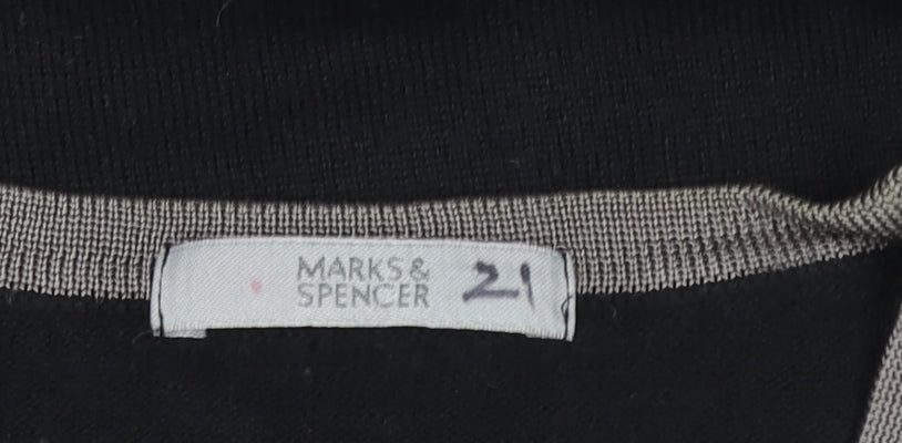 Womens UK Size 12 Marks and Spencer Black Basic T-Shirt