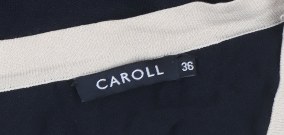 Womens UK Size 8 Caroll Black Wrap Blouse