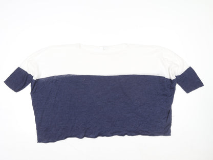 Womens UK Size S 360 Sweater Blue Cropped T-Shirt
