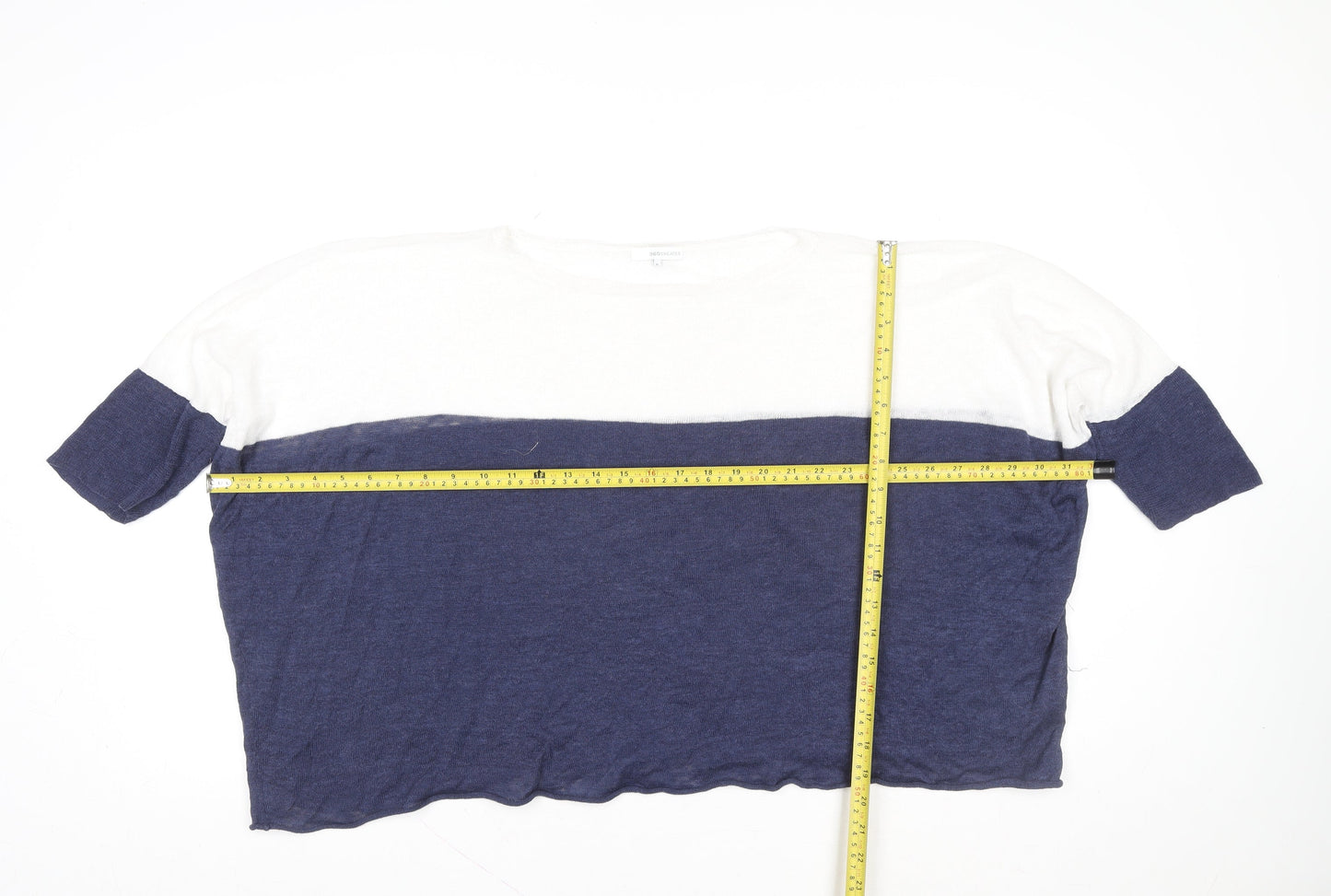Womens UK Size S 360 Sweater Blue Cropped T-Shirt