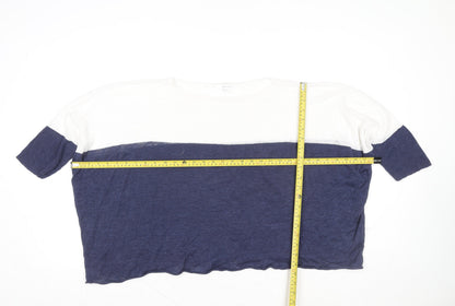 Womens UK Size S 360 Sweater Blue Cropped T-Shirt