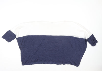 Womens UK Size S 360 Sweater Blue Cropped T-Shirt