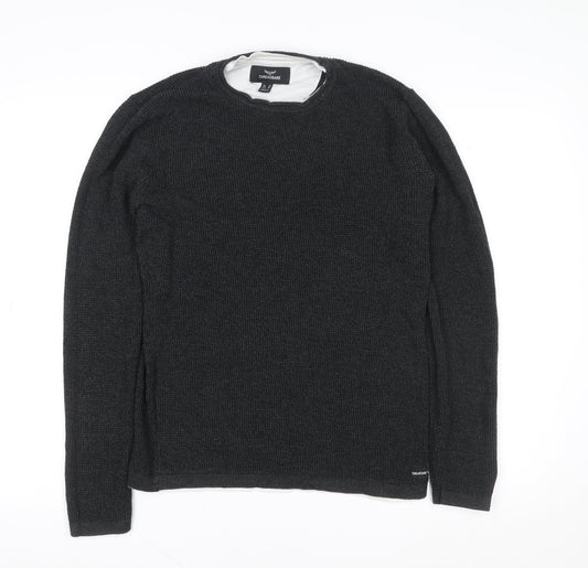 Mens UK Size M Threadbare Black Pullover Sweatshirt