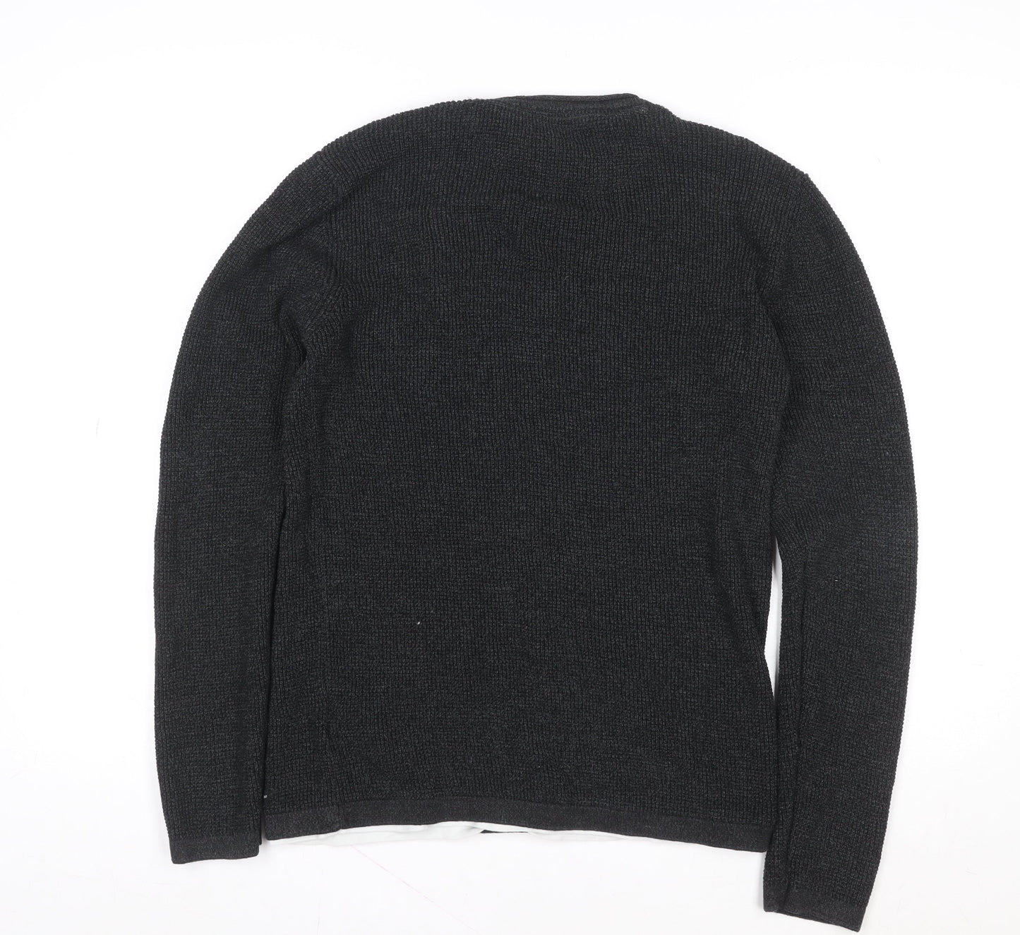 Mens UK Size M Threadbare Black Pullover Sweatshirt