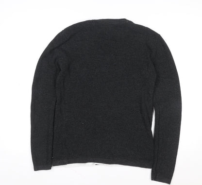 Mens UK Size M Threadbare Black Pullover Sweatshirt