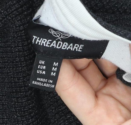 Mens UK Size M Threadbare Black Pullover Sweatshirt