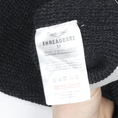 Mens UK Size M Threadbare Black Pullover Sweatshirt