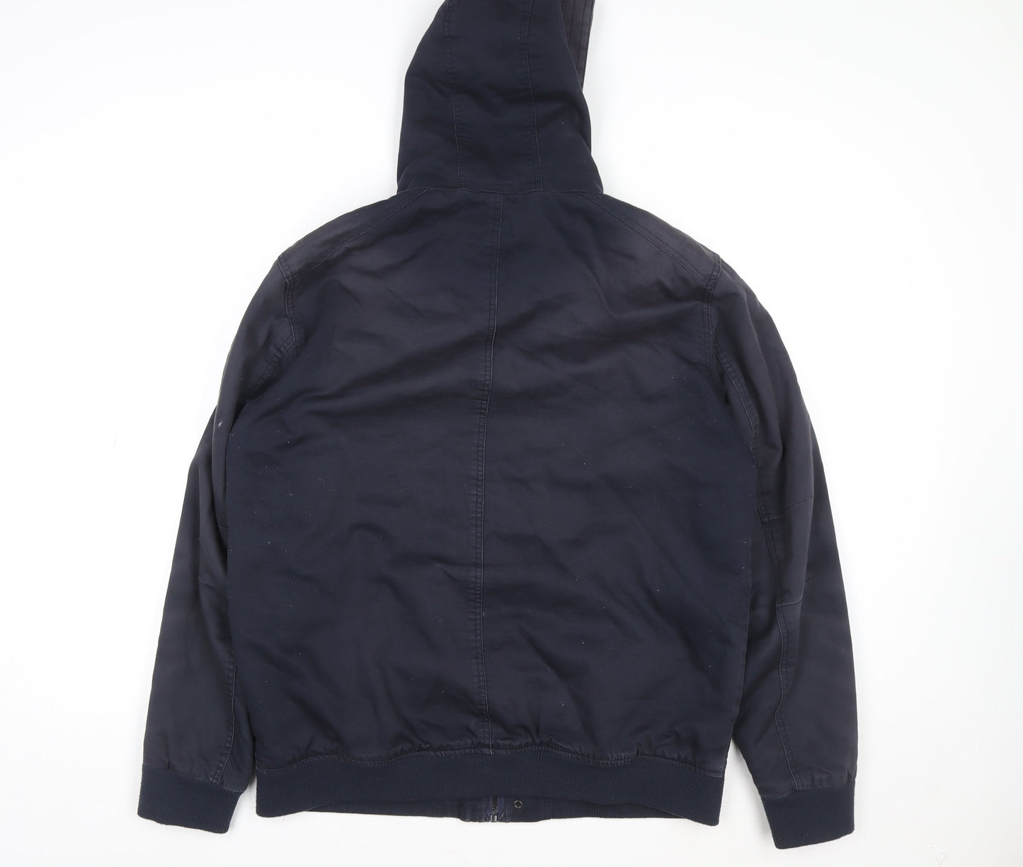 F&F Men's Blue Hooded Cotton Jacket Size L Casual Outerwear