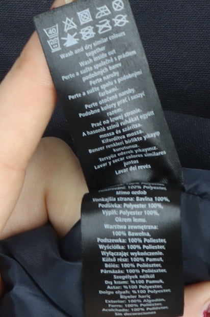 F&F Men's Blue Hooded Cotton Jacket Size L Casual Outerwear