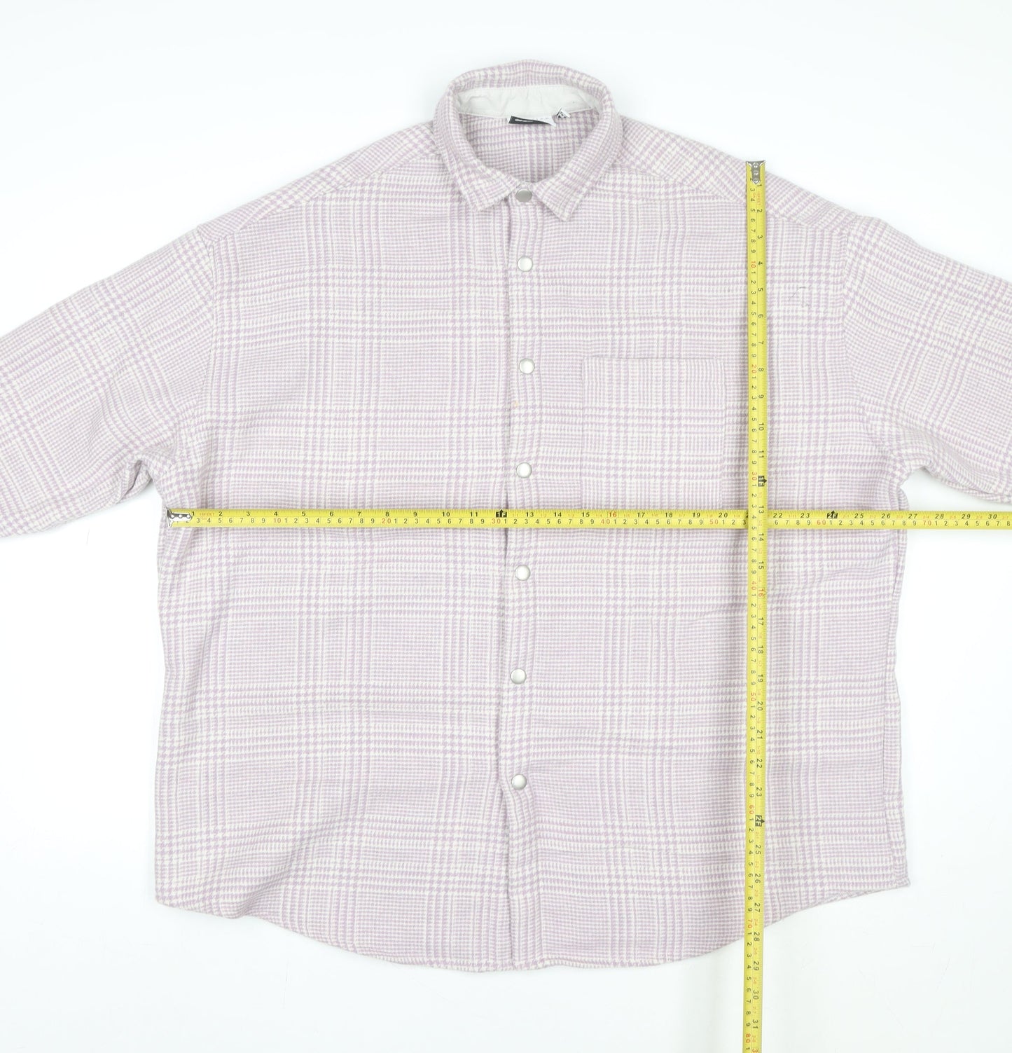 ASOS Design Women Pink Check Shacket Jacket M Relaxed Fit