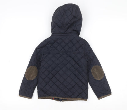 Tu Boys Blue Quilted Hooded Mid-Length Jacket 3-4 Years