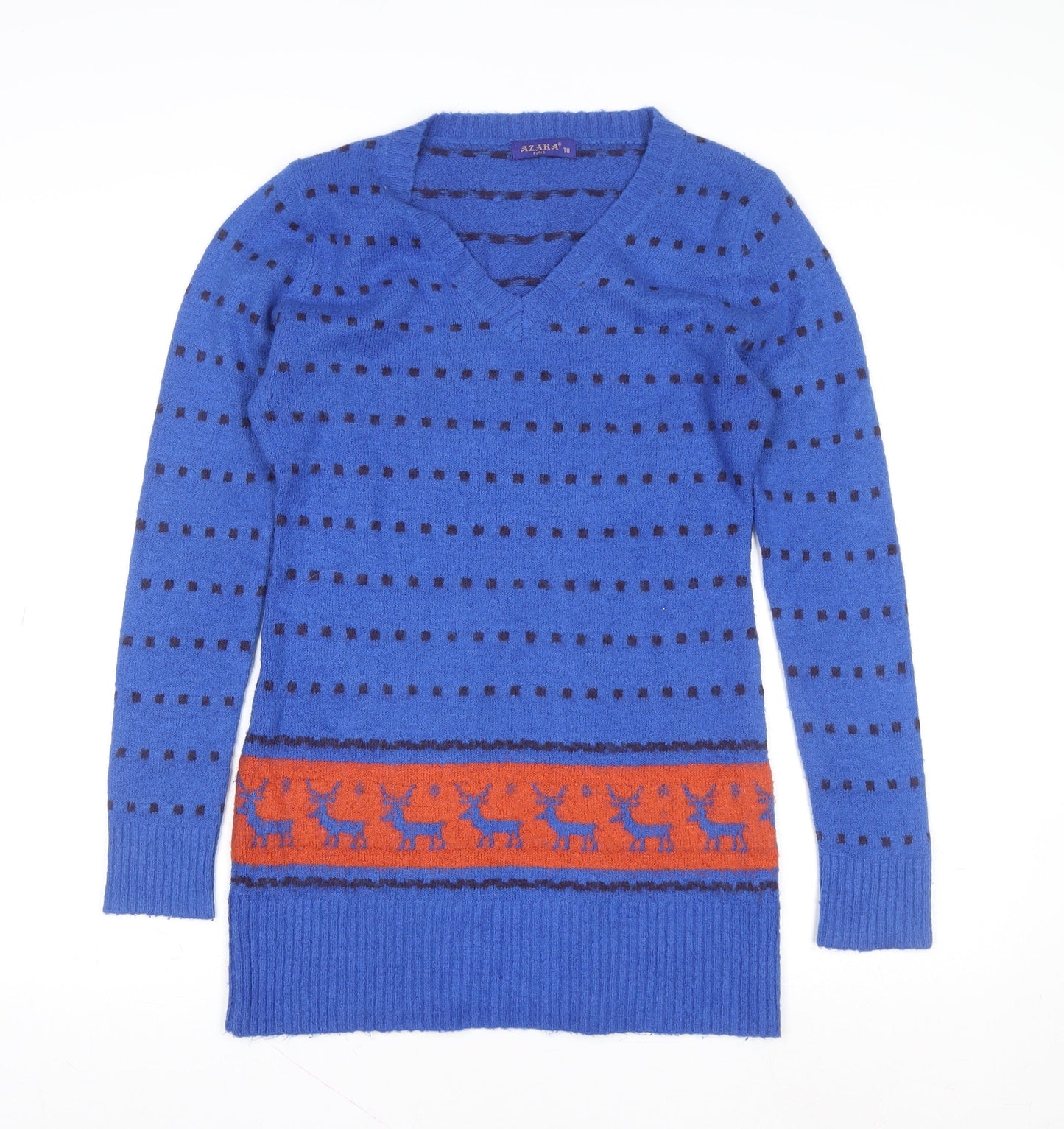 Womens UK Size One Size AZAKA Blue Pullover Jumper