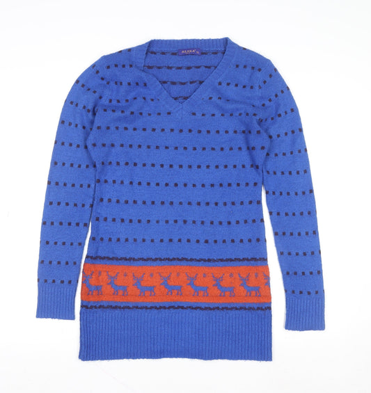 Womens UK Size One Size AZAKA Blue Pullover Jumper