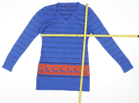 Womens UK Size One Size AZAKA Blue Pullover Jumper
