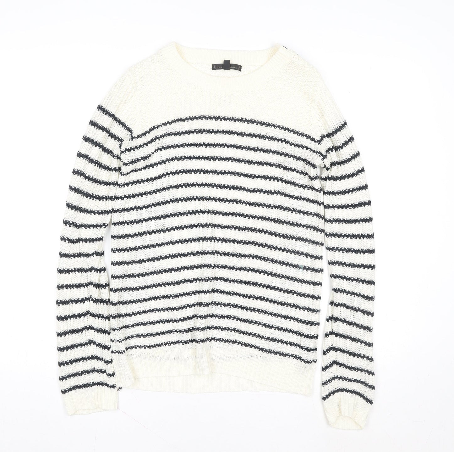 Womens UK Size M Lucca Couture Ivory Pullover Jumper