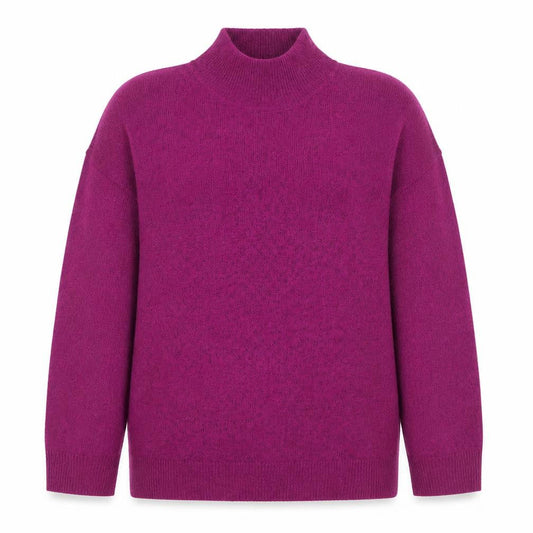 Front view of Red Herring Women’s Purple Mock Neck Long Sleeve Jumper, size UK 12