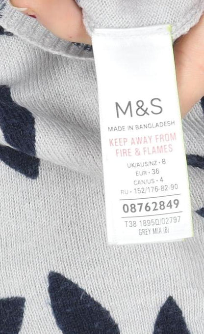 Womens UK Size 8 Marks and Spencer Grey Pullover Sweatshirt