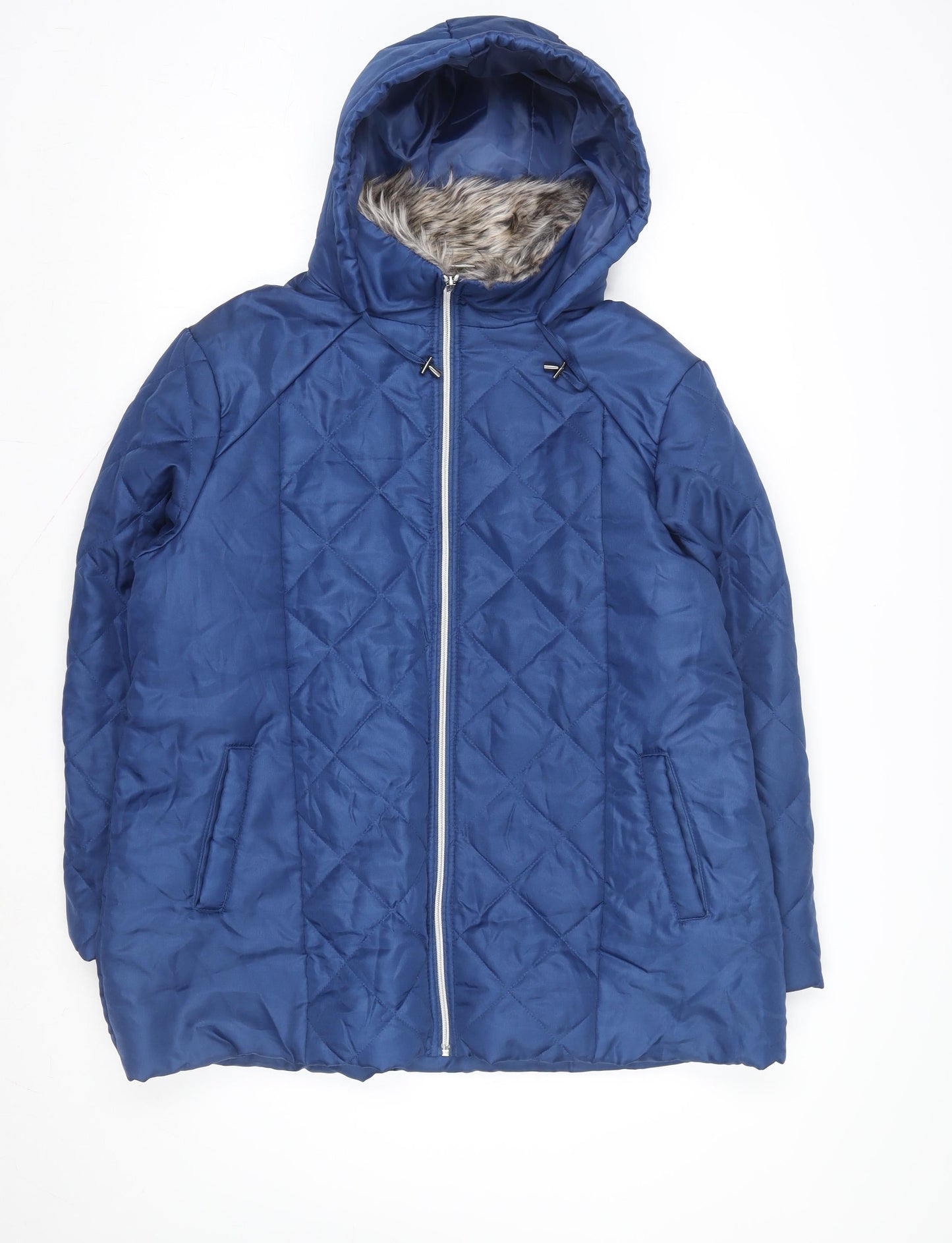 Womens UK Size L Anne de Lançay Blue Puffer Jacket