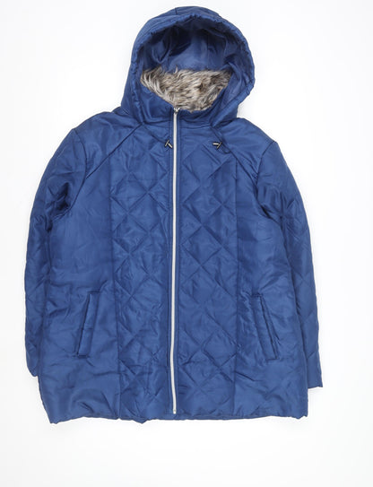 Womens UK Size L Anne de Lançay Blue Puffer Jacket