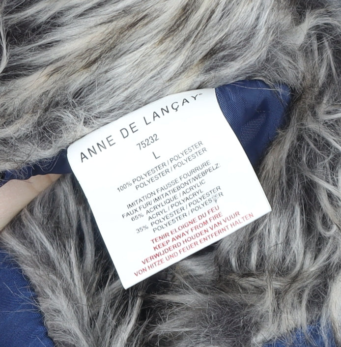 Womens UK Size L Anne de Lançay Blue Puffer Jacket