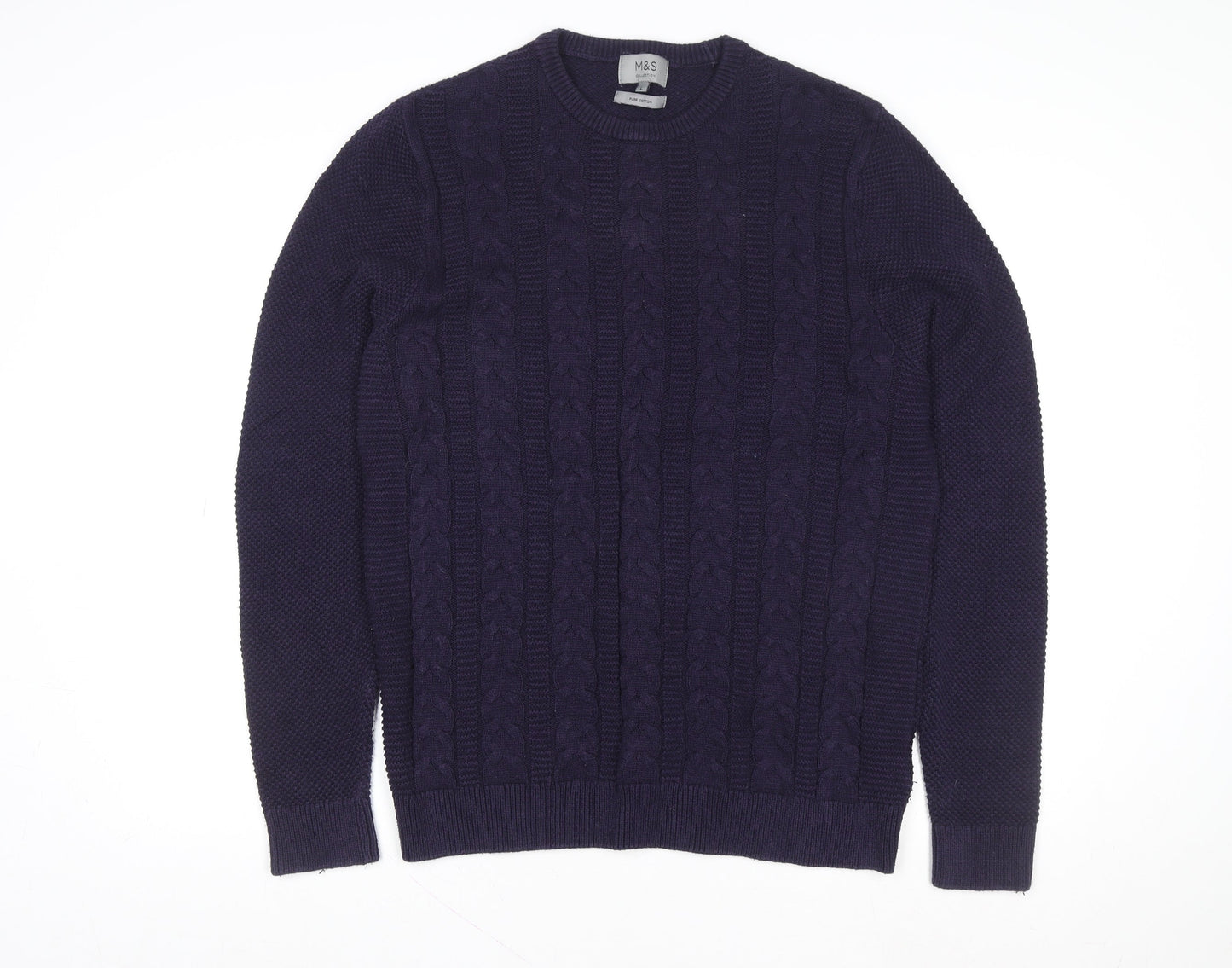 Mens UK Size L Marks and Spencer Purple Pullover Sweatshirt