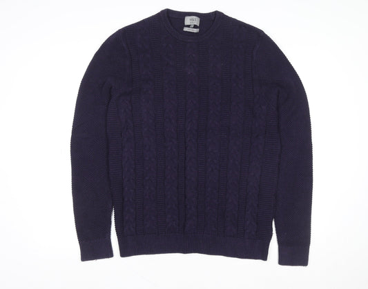 Mens UK Size L Marks and Spencer Purple Pullover Sweatshirt