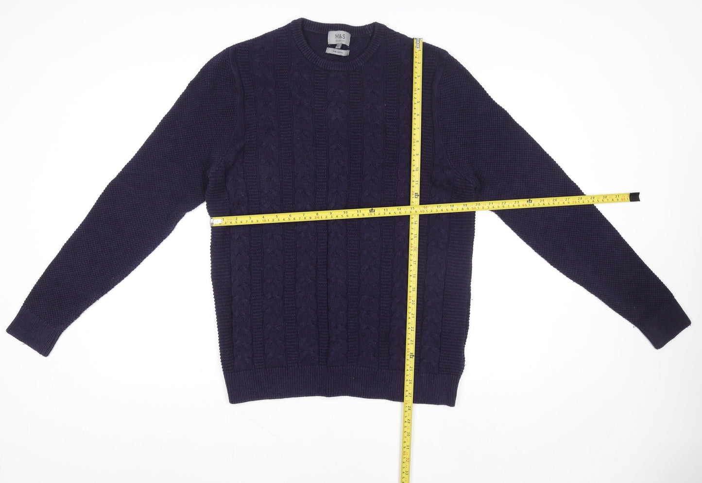 Mens UK Size L Marks and Spencer Purple Pullover Sweatshirt