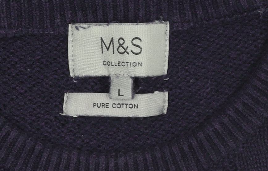 Mens UK Size L Marks and Spencer Purple Pullover Sweatshirt