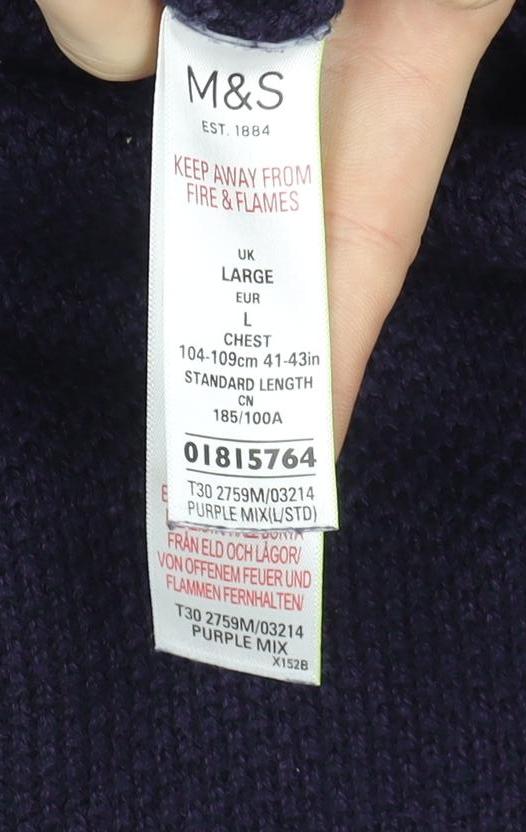 Mens UK Size L Marks and Spencer Purple Pullover Sweatshirt