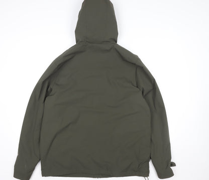 F&F Men's Green Hooded Softshell Rain Jacket L 42in Polyester