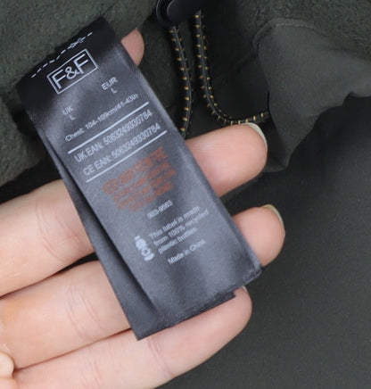 F&F Men's Green Hooded Softshell Rain Jacket L 42in Polyester