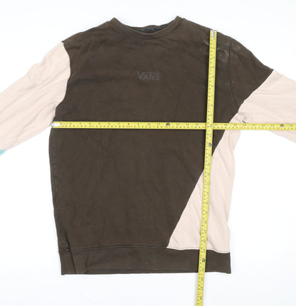 Vans Men's Brown Colour Block Crew Neck Sweatshirt Size M