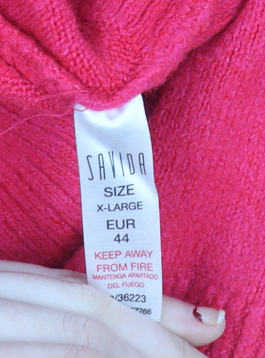 Womens UK Size XL Savida Pink Pullover Jumper