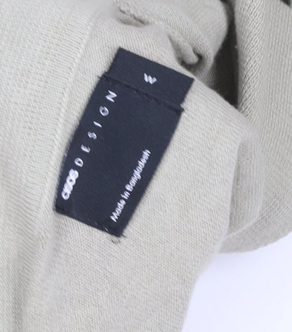 ASOS DESIGN Men's Beige Long Sleeve Cotton Polo Shirt M