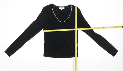 Womens UK Size M Marks and Spencer Black Basic Blouse
