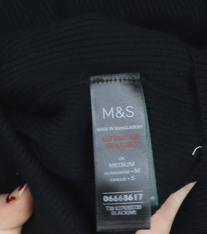 Womens UK Size M Marks and Spencer Black Basic Blouse