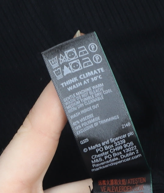 Womens UK Size M Marks and Spencer Black Basic Blouse