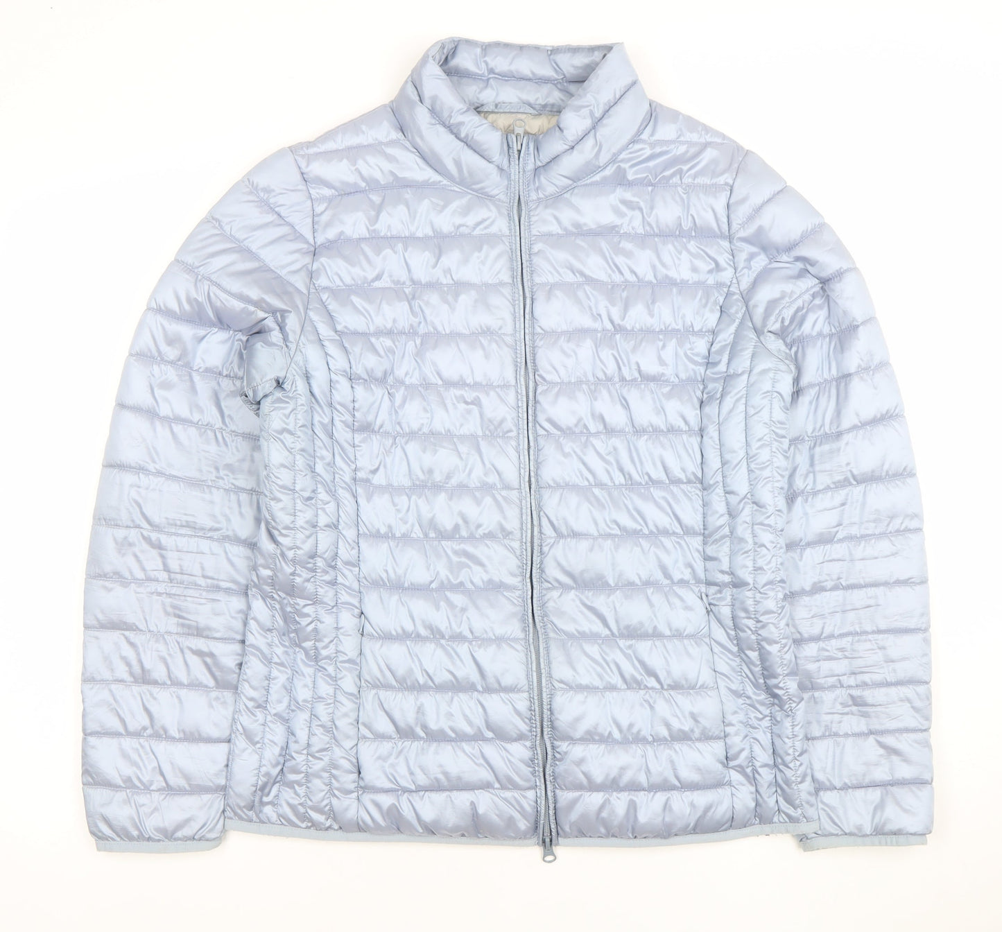 Betty Barclay Women Blue Quilted Puffer Jacket Size 14 Lightweight