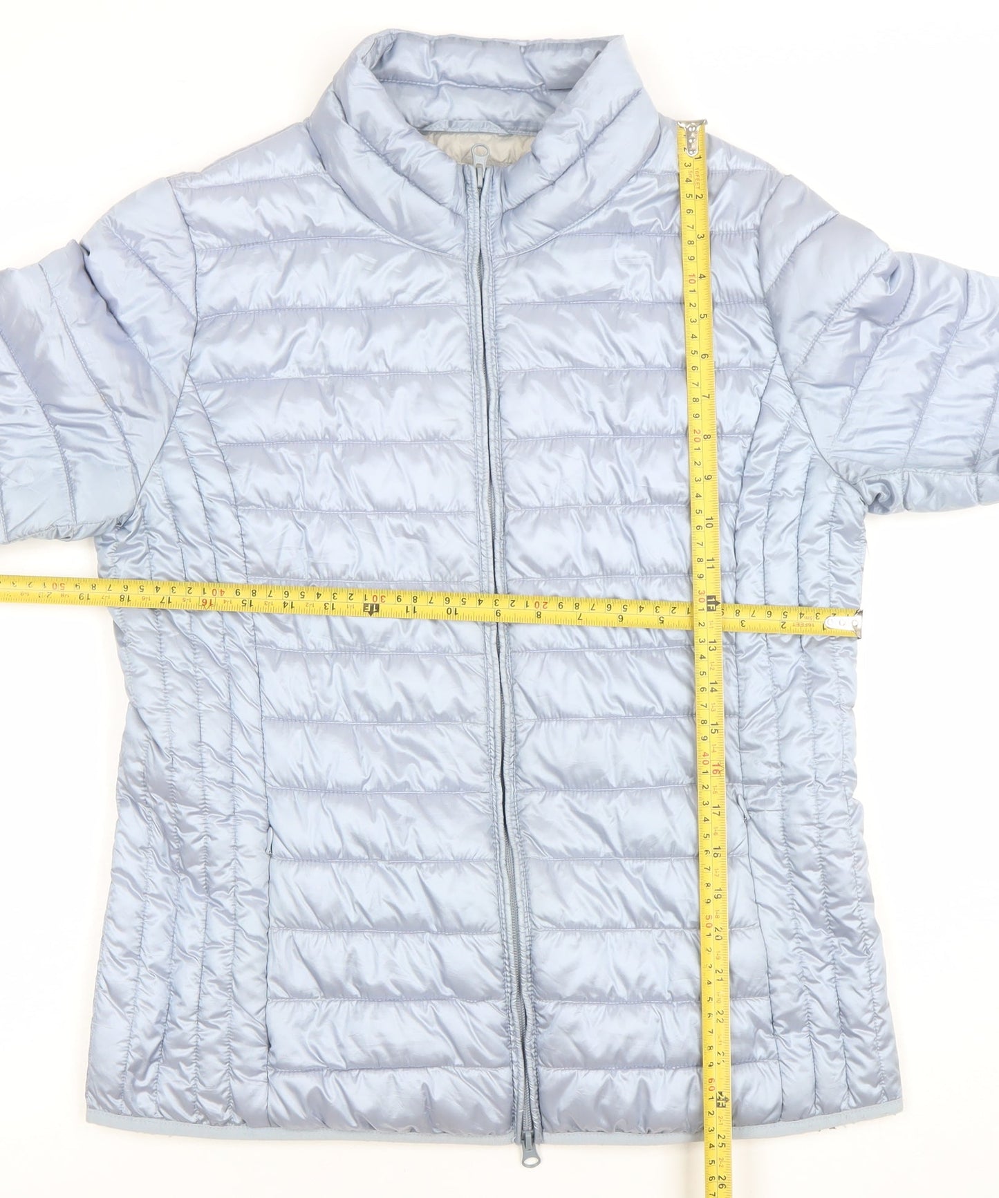 Betty Barclay Women Blue Quilted Puffer Jacket Size 14 Lightweight