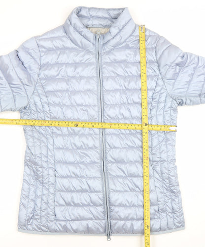 Betty Barclay Women Blue Quilted Puffer Jacket Size 14 Lightweight