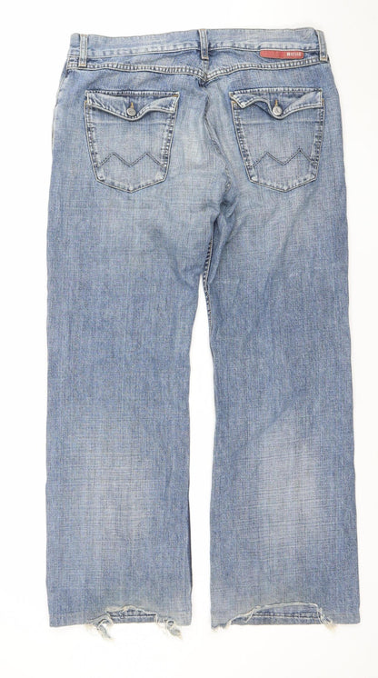 Mustang Men's Blue 34/32 Bootcut Stone Wash Denim Jeans