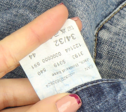 Mustang Men's Blue 34/32 Bootcut Stone Wash Denim Jeans