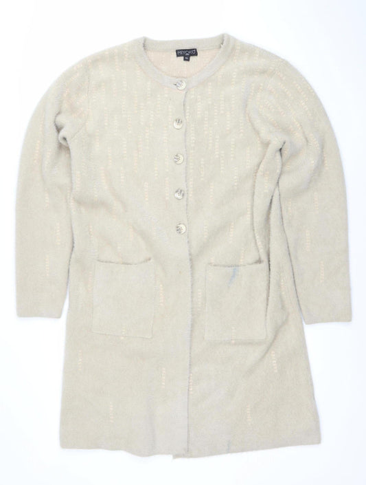 Womens UK Size M Miyoko Beige Cardigan Jumper
