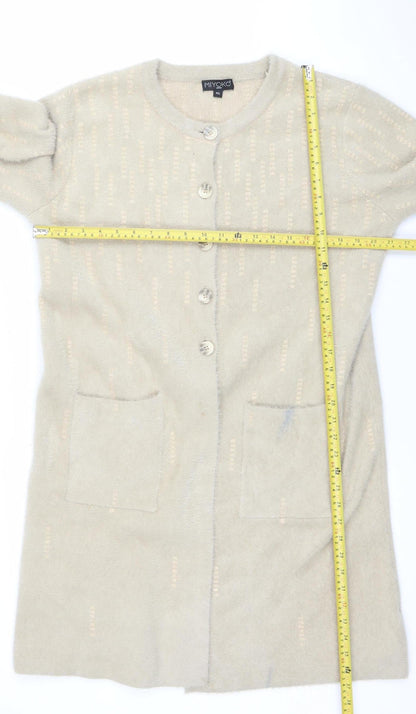 Womens UK Size M Miyoko Beige Cardigan Jumper