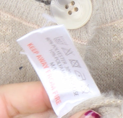 Womens UK Size M Miyoko Beige Cardigan Jumper