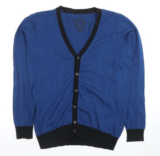 Cedarwood State Men's Blue Cotton V-Neck Cardigan Size L